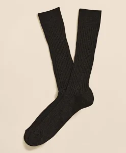 Merino Wool Blend Ribbed Socks