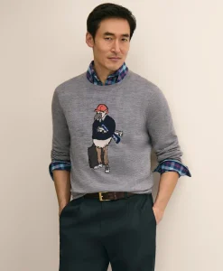 Merino Wool Henry Intarsia Sweater