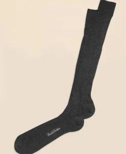Merino Wool Ribbed Over-the-Calf Socks