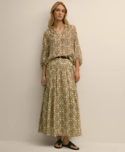 Mosaic Motif A-Line Skirt