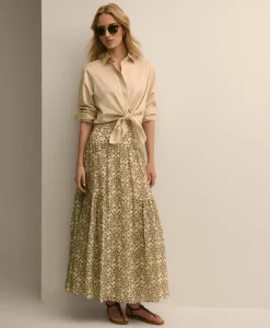 Mosaic Motif A-Line Skirt