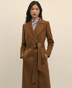 Notch Collar Coat in Water-Repellent Brushed-Twill Wool