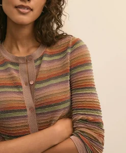 Ombre Stripe Shimmer Cardigan