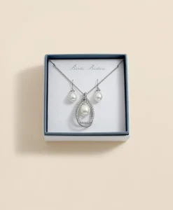 Orbital Interlocking Faux- Pearl and Crystal Set