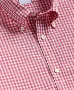 Performance Series Stretch Polo Button-Down Collar, Gingham Sport Shirt