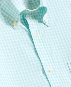 Performance Series Stretch Polo Button-Down Collar, Gingham Sport Shirt