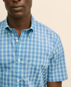 Performance Series Stretch Polo Button-Down Collar, Tartan Sport Shirt