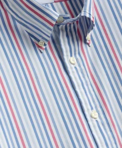 Performance Series Stretch Polo Button-Down Collar, Multi-Stripe Sport Shirt