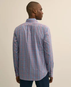Performance Series Stretch Polo Button-Down Collar, Gingham Sport Shirt