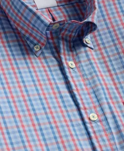 Performance Series Stretch Polo Button-Down Collar, Gingham Sport Shirt
