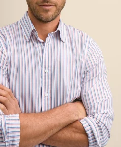 Performance Series Stretch Spread Collar, Ribbon Stripe Sport Shirt
