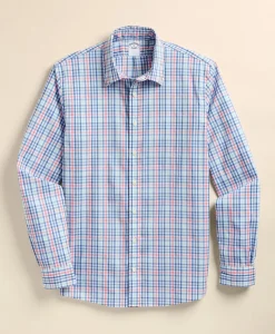 Performance Series Stretch Spread Collar, Gingham Sport Shirt