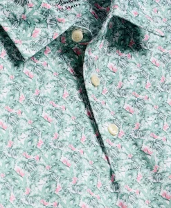 Performance Series Vintage Tropical Motif Polo Shirt