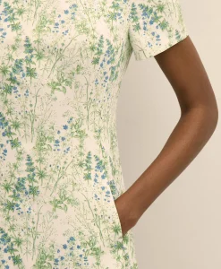 Printed Floral Crepe Dress