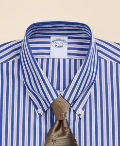 Pure Supima® Cotton Button Down Collar, Striped Dress Shirt