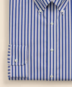 Pure Supima® Cotton Button Down Collar, Striped Dress Shirt