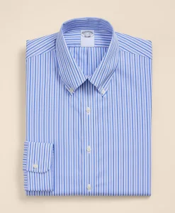 Pure Supima® Cotton Button Down Collar, Striped Dress Shirt
