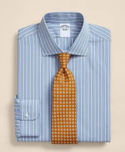 Pure Supima® Cotton Regular-Finish English Spread Collar, Ground Stripe Dress Shirt