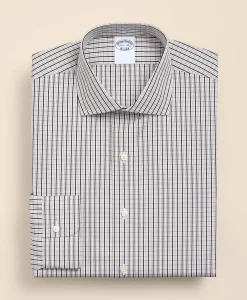 Pure Supima® Cotton Regular-Finish English Spread Collar, Check Dress Shirt