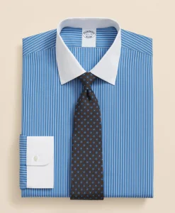 Pure Supima® Cotton Regular-Finish Ainsley Collar, Ground Stripe Dress Shirt