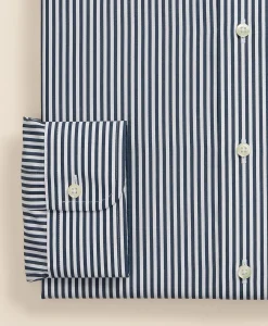 Pure Supima® Cotton Regular-Finish English Spread Collar, Stripe Dress Shirt