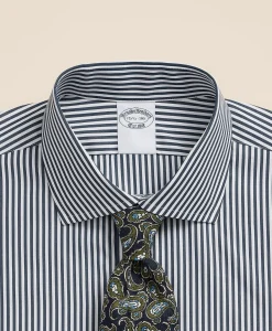 Pure Supima® Cotton Regular-Finish English Spread Collar, Stripe Dress Shirt