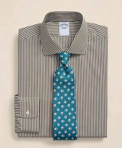 Pure Supima® Cotton Regular-Finish English Spread Collar, Stripe Dress Shirt
