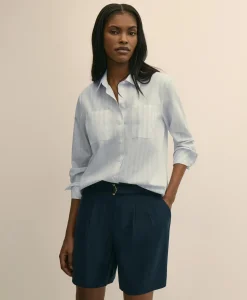 Relaxed Cotton Striped Shirt