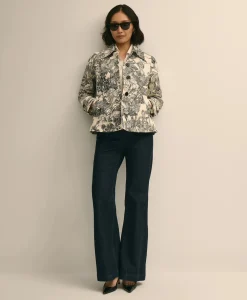 Relaxed Cotton Twill Floral Jacket
