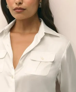 Relaxed Utility Blouse in Washable Silk