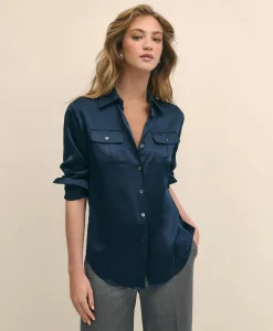 Relaxed Utility Blouse in Washable Silk