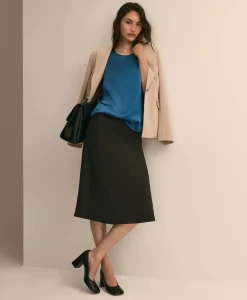 Short-Sleeve Top in Washable Silk Charmeuse