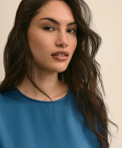 Short-Sleeve Top in Washable Silk Charmeuse