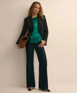 Short-Sleeve Top in Washable Silk Charmeuse