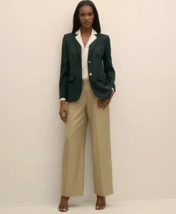Silk Crepe Notch-Collar Blouse