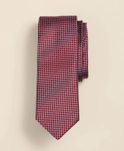 Silk Grid-Dot Tie