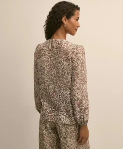 Silk Habotai Floral Blouse