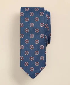 Silk-Linen Foulard Tie