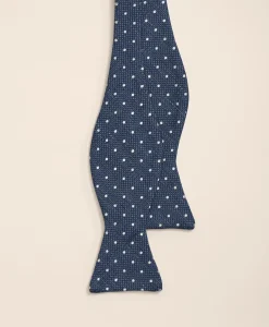 Silk-Linen Mini Dot Bow Tie