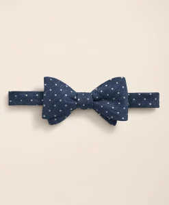 Silk-Linen Mini Dot Bow Tie
