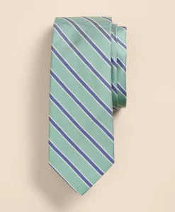 Silk Oxford-Weave Outline Stripe Tie
