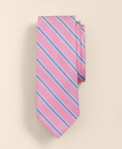 Silk Oxford-Weave Outline Stripe Tie