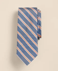 Silk Oxford-Weave Outline Stripe Tie