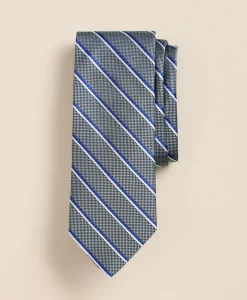 Silk Oxford-Weave Stripe Tie