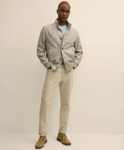 Silk-Wool Glen Plaid Bomber Jacket