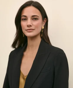 Single-Breasted Peak Lapel Jacket in Fine Twill Stretch Crepe