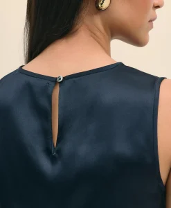 Sleeveless Shell in Washable Silk