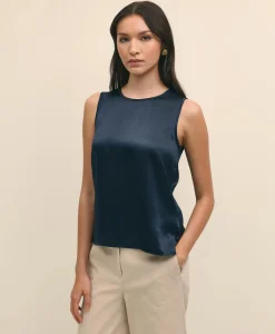 Sleeveless Shell in Washable Silk