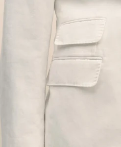 Slim Fit Cotton-Linen Herringbone Double-Breasted Suit Jacket
