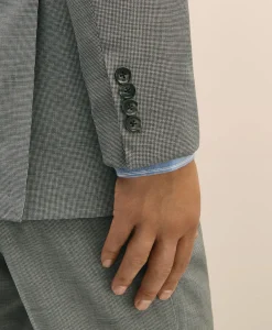 Slim Fit Wool Mini Houndstooth 1818 Suit